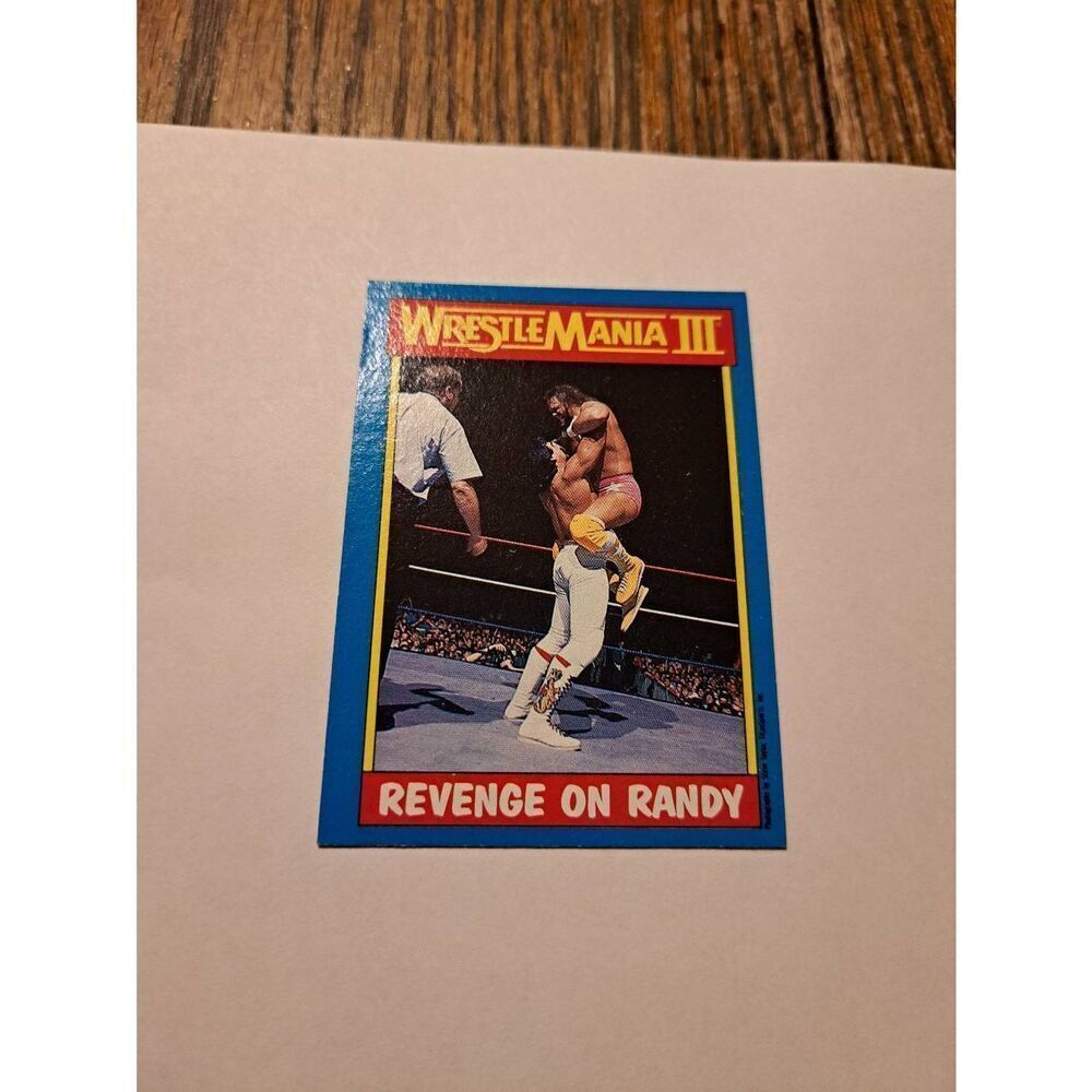 Vintage 1987 Topps WWF WrestleMania III 50 Revenge Randy Macho Man Trading Card